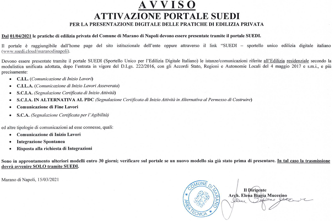 AVVISO ATTIVAZIONE PORTALE SUEDI